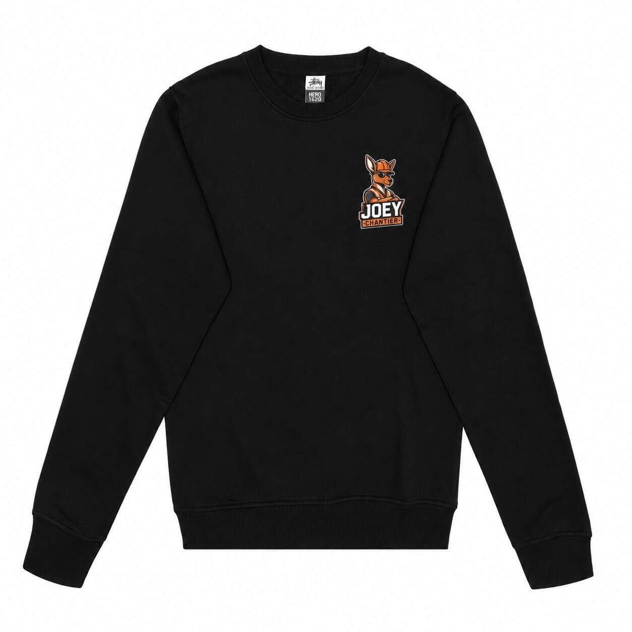 Crewneck HERO-1020 noir JOEY Chantier, vue avant