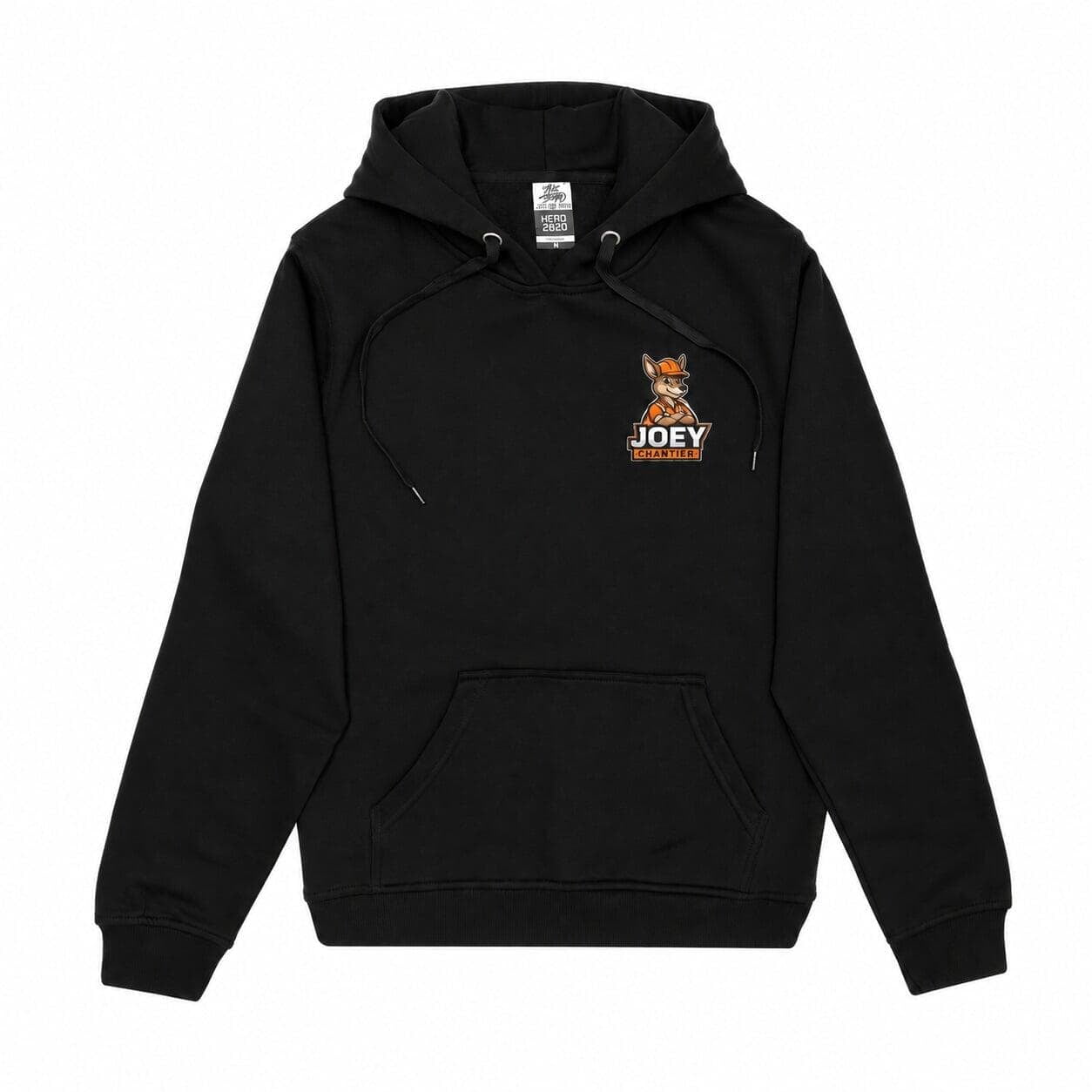 Hoodie HERO-2020 noir JOEY Chantier, vue avant