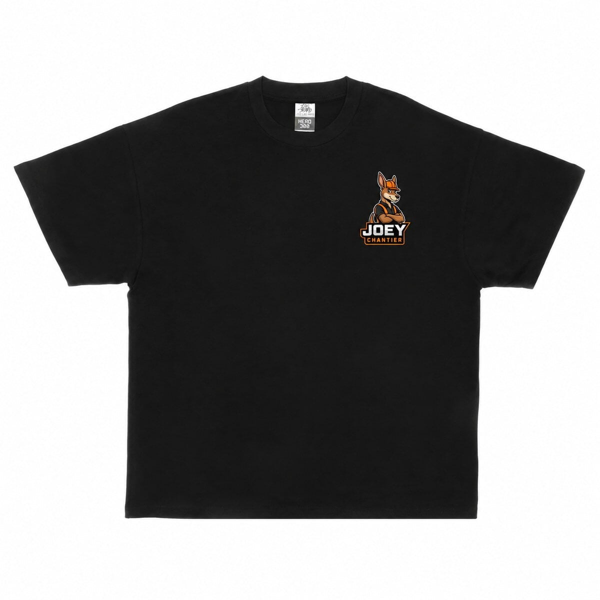 T-shirt HERO-300 noir JOEY Chantier, vue avant